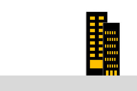 Tall buildings in the city There are many peopleの写真素材