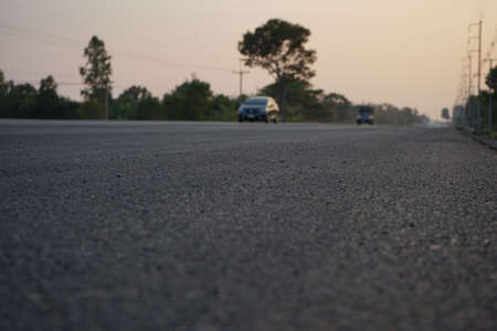 The blur of the asphalt road No traffic lines