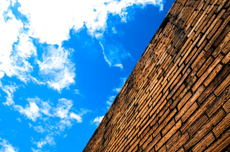 oldwall and blueskyの写真素材