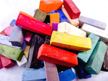 group pastels on white backgroundの写真素材