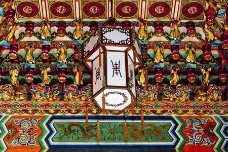 Chinese lantern in an ancient templeの写真素材