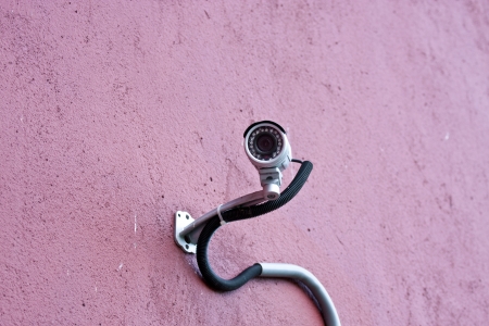 security camera set on the wall in Taiwanの写真素材