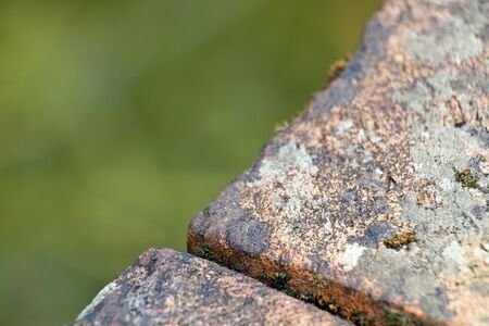 macro view of a corner of stone edge