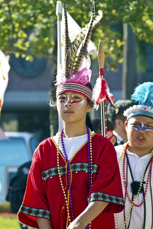 TAIPEI,TAIWAN -October 20,2012:Unidentified Dream Carnival dancer -street parade during the event of "celebrating Mardi Gras of Christian" on October 20,2012 in Taipei,Taiwan .のeditorial素材