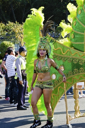TAIPEI,TAIWAN -October 20,2012:Unidentified Dream Carnival dancer -street parade during the event of "celebrating Mardi Gras of Christian" on October 20,2012 in Taipei,Taiwan .のeditorial素材