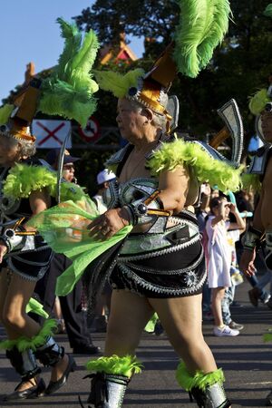 TAIPEI,TAIWAN -October 20,2012:Unidentified Dream Carnival dancer -street parade during the event of "celebrating Mardi Gras of Christian" on October 20,2012 in Taipei,Taiwan .のeditorial素材