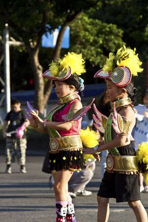 TAIPEI,TAIWAN -October 20,2012:Unidentified Dream Carnival dancer -street parade during the event of "celebrating Mardi Gras of Christian" on October 20,2012 in Taipei,Taiwan .のeditorial素材