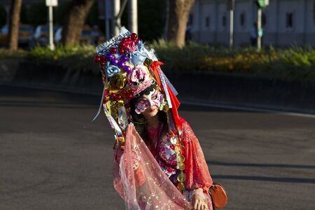 TAIPEI,TAIWAN -October 20,2012:Unidentified Dream Carnival dancer -street parade during the event of "celebrating Mardi Gras of Christian" on October 20,2012 in Taipei,Taiwan .のeditorial素材