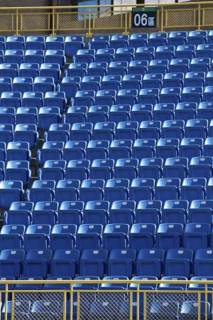 close view of seats of stadiumのeditorial素材