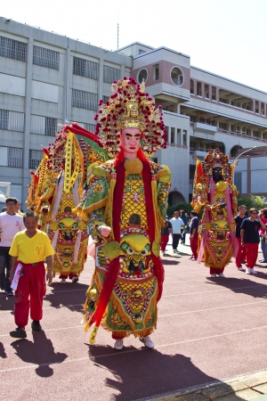 NEW TAIPEI CITY,TAIWAN -November 3,2012:chinese god puppets in LuZhou elementary School for celebrating the Taiwanese Traditional Art Festival  on November 3,2012 in New Taipei City,Taiwan .のeditorial素材