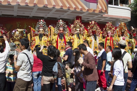 NEW TAIPEI CITY,TAIWAN -November 3,2012:chinese god puppets in LuZhou elementary School for celebrating the Taiwanese Traditional Art Festival  on November 3,2012 in New Taipei City,Taiwan .のeditorial素材