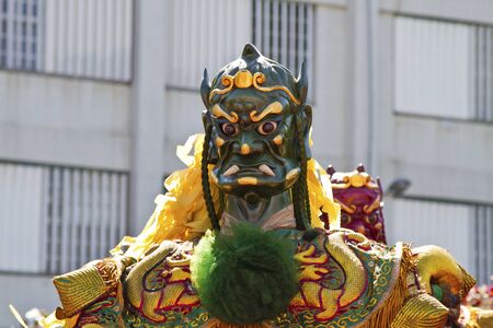 man-size puppet or costume worn by temple worker during parades. It forms a core part of Chinese Culture.のeditorial素材