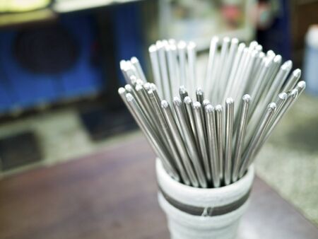 group of Stainless steel chopsticks in a container
