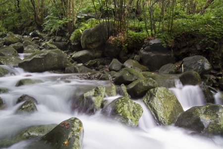natural balian stream in Taiwanの写真素材