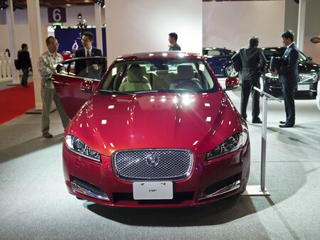 TAIPEI,TAIWAN -December 21 : new car of jaguar xf in 2013 New Car Exhibition in Taipei world trade center on December 21,2012 in Taipei,Taiwanのeditorial素材
