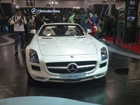 TAIPEI,TAIWAN -December 21 : new car of mercedes benz SLS AMG in 2013 New Car Exhibition in Taipei world trade center on December 21,2012 in Taipei,Taiwanのeditorial素材