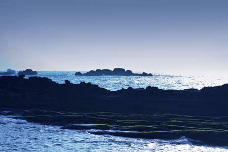 scenery of seacoast in twilightの写真素材