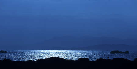 scenery of seacoast in twilightの写真素材