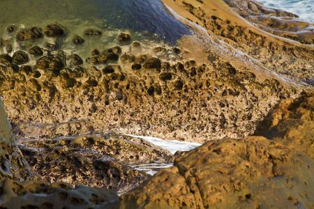 Geological formation of mushroom rock in Yehliu Geoparl in Taiwan