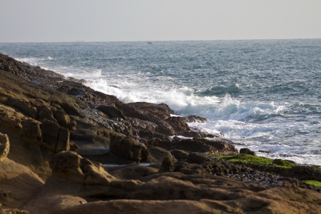 formation of rocks and oceanの写真素材