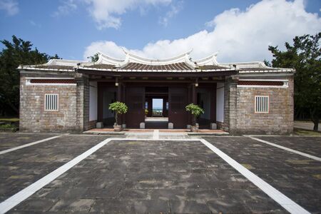 Old classic traditional Chinese house exterior with open plazaのeditorial素材