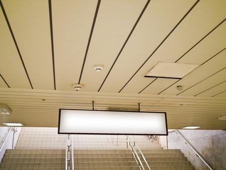 blank billboard in metro stationの写真素材