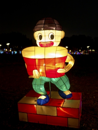 TAIPEI - MARCH 01: novel Chinese lanterns light up celebrating LANTERN Festival, known as Yuanxiao Festival, on MARCH 01, 2013 in TAIPEI, TAIWAN. It held annually in January of Lunar calendar.のeditorial素材