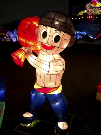 TAIPEI - MARCH 01: novel Chinese lanterns light up celebrating LANTERN Festival, known as Yuanxiao Festival, on MARCH 01, 2013 in TAIPEI, TAIWAN. It held annually in January of Lunar calendar.のeditorial素材