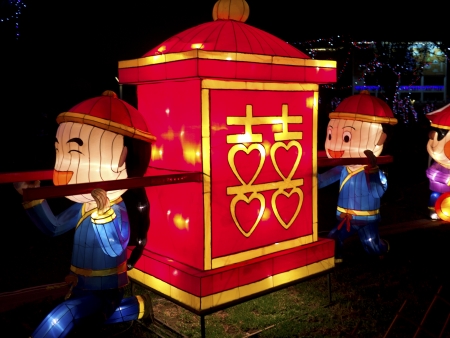 TAIPEI - MARCH 01: novel Chinese lanterns light up celebrating LANTERN Festival, known as Yuanxiao Festival, on MARCH 01, 2013 in TAIPEI, TAIWAN. It held annually in January of Lunar calendar.のeditorial素材