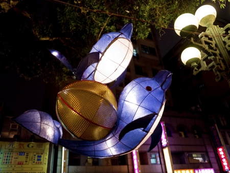 TAIPEI - March 10: novel Chinese lanterns light up celebrating LANTERN Festival, known as Yuanxiao Festival, on March 10, 2013 in TAIPEI, TAIWAN. It held annually in January of Lunar calendar.のeditorial素材