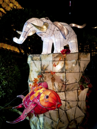 TAIPEI - March 10: novel Chinese lanterns light up celebrating LANTERN Festival, known as Yuanxiao Festival, on March 10, 2013 in TAIPEI, TAIWAN. It held annually in January of Lunar calendar.のeditorial素材