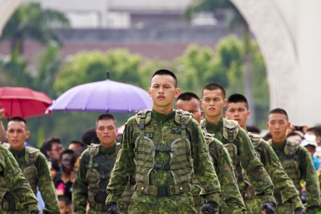 Taipei, TAIWAN-JUNE 16,2013:Taiwan's principal special operations force display in Discovery Channel program at CKS memorial Hall on JUNE 16,2013 in Taipei,Taiwanのeditorial素材