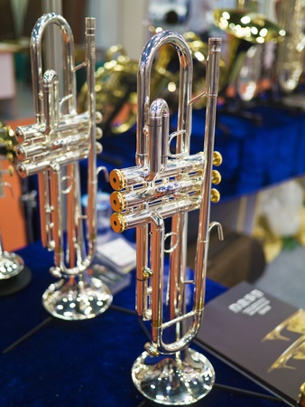 trumpet in exhibitionの写真素材