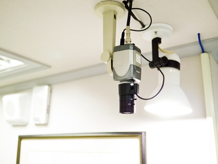 Video projector for work presentation or home cinema entertainment on ceiling