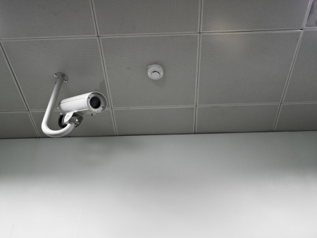 CCTV security camera on the ceilingの写真素材