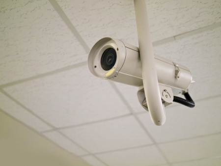 CCTV security camera on the ceiling