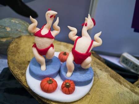 Taipei , Taiwan : June 28 : novel salt sculpting display in the Food Exihibition in Taipei Trade Center , June 28 , 2013 in Taipei,Taiwanのeditorial素材