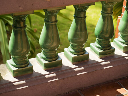 view of row of Ceramic banisterの写真素材