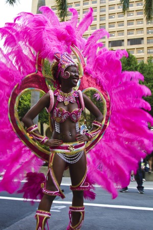 Taipei , Taiwan -October 19 : Unidentified Dream Carnival dancer -street parade during the event of...