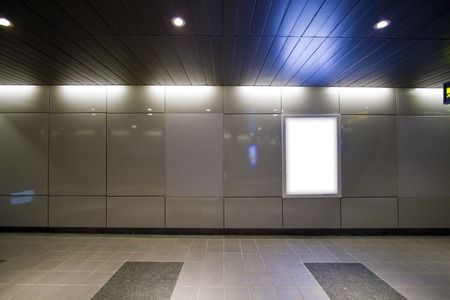 Blank billboard in metro station(modern public space)