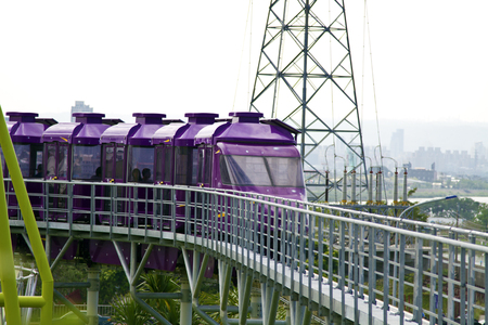 Taipei, Taiwan - SEP 30, 2015: sweeping monorail  facility in The Taipei Children's Amusement Park