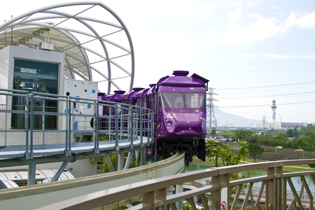 Taipei, Taiwan - SEP 30, 2015: sweeping monorail  facility in The Taipei Children's Amusement Parkのeditorial素材