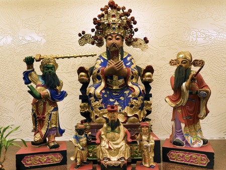 Taipei, Taiwan - JULY 14, 2015: Wenchang Wang sculpture in Treasure Hill village.のeditorial素材