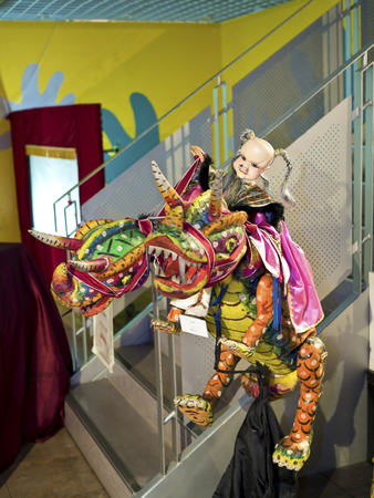 Taipei, Taiwan - OCT 06, 2015: fantasy Glove puppetry in Puppetry Art Center of Taipei.a type of opera using cloth puppets that originated during the 17th century in China.のeditorial素材