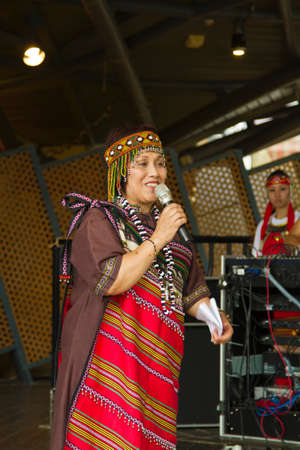 Taiwan aboriginal Atayal Tribe dancing performance at Taipei Art Park,Taipei,Taiwan,Asia