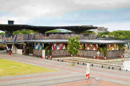 Pavilion of Aroma of Flowers at Taipei Art Park,Taipei,Taiwan,Asiaのeditorial素材