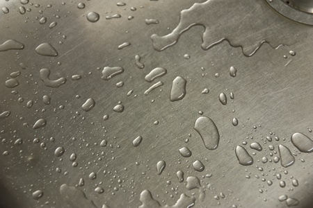 water on steel