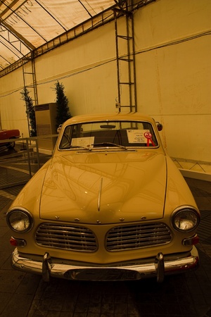 BANGKOK - JUNE 25 : volvo 122, Vintage cars on display in Future park shopping center to celebrate the 35th vintage car event on June 25, 2011 in Bangkok, Thailand.のeditorial素材