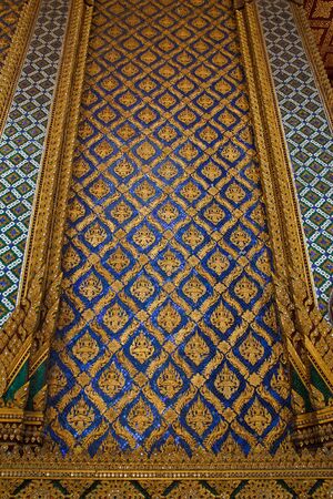 Ancient Golden carving of Thai temple in Bangkok, Thailand. のeditorial素材