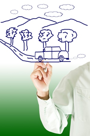 motor-car on the roadの写真素材